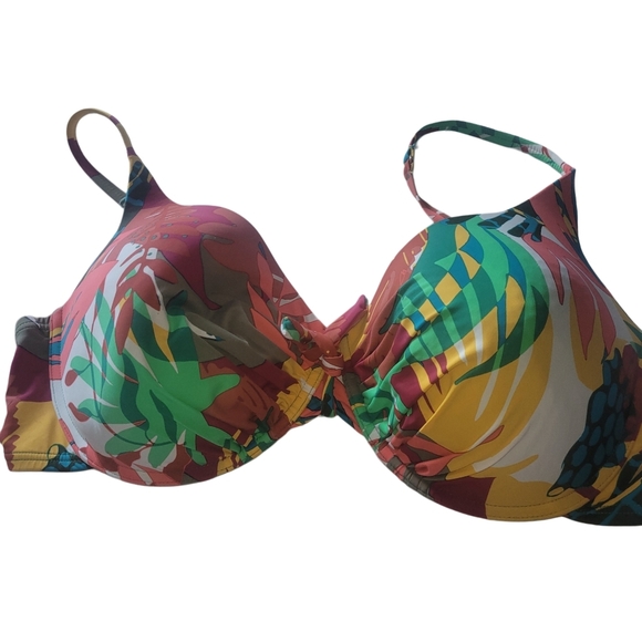 La Vie En Rose Tropical Leaf Print Bikini Swimsuit XXL - Picture 4 of 7